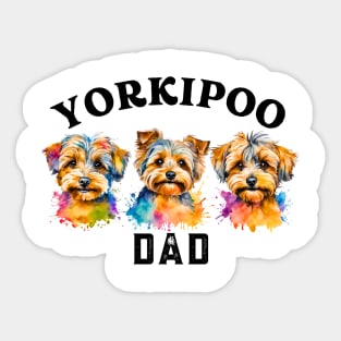 Yorkipoo Dad Watercolor Sticker